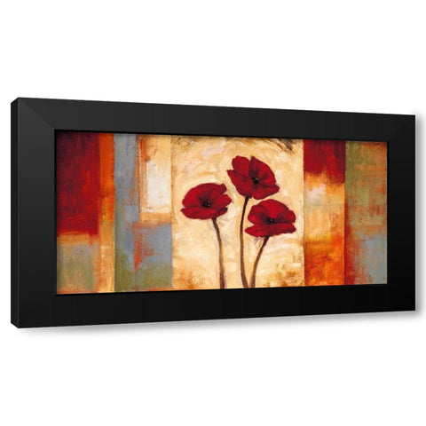 Poppies in Rhythm I Black Modern Wood Framed Art Print with Double Matting by Francis, Brian