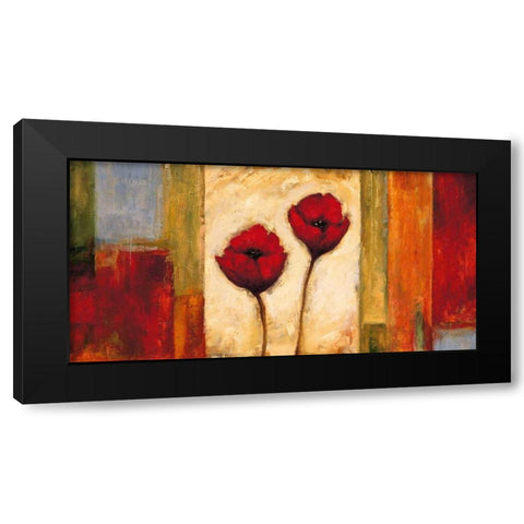 Poppies in Rhythm II Black Modern Wood Framed Art Print by Francis, Brian