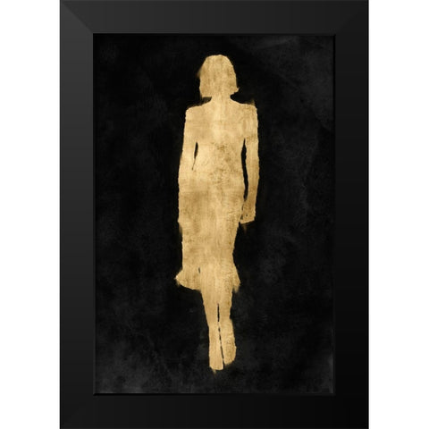 Fashion Figure Gold I Black Modern Wood Framed Art Print by Blake, Madeline