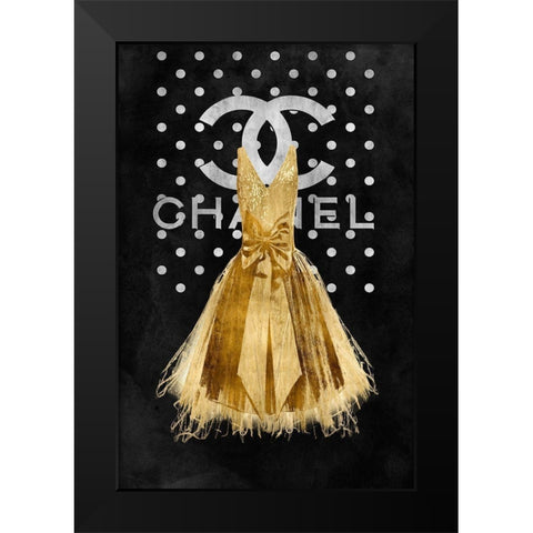 Fashion Dress Gold Black Modern Wood Framed Art Print by Blake, Madeline