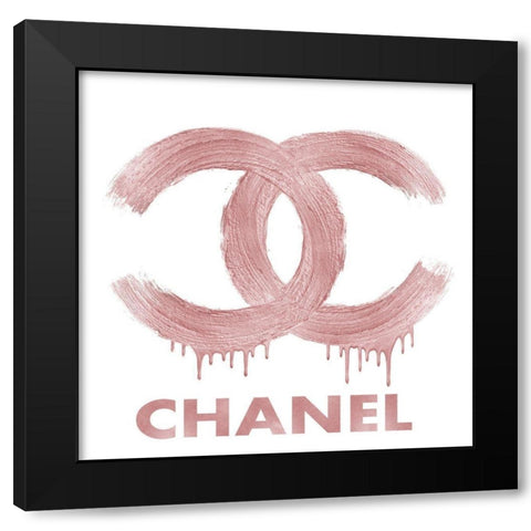Fashion Logo Pink Blush Black Modern Wood Framed Art Print with Double Matting by Blake, Madeline