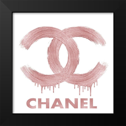 Fashion Logo Pink Blush Black Modern Wood Framed Art Print by Blake, Madeline
