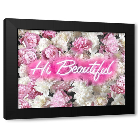 Hi Beautiful Neon Black Modern Wood Framed Art Print with Double Matting by Blake, Madeline
