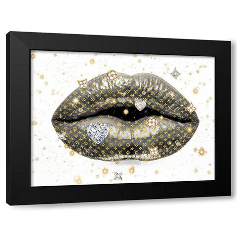 Luxury Lips Gray Black Modern Wood Framed Art Print with Double Matting by Blake, Madeline