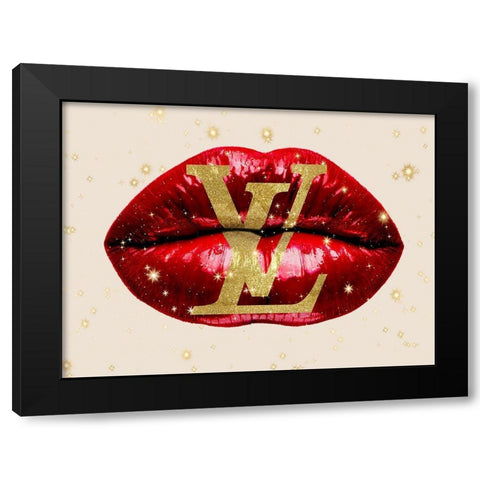 Fashion Lips Red II Black Modern Wood Framed Art Print by Blake, Madeline