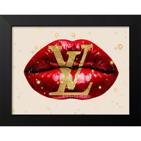 Fashion Lips Red II Black Modern Wood Framed Art Print by Blake, Madeline