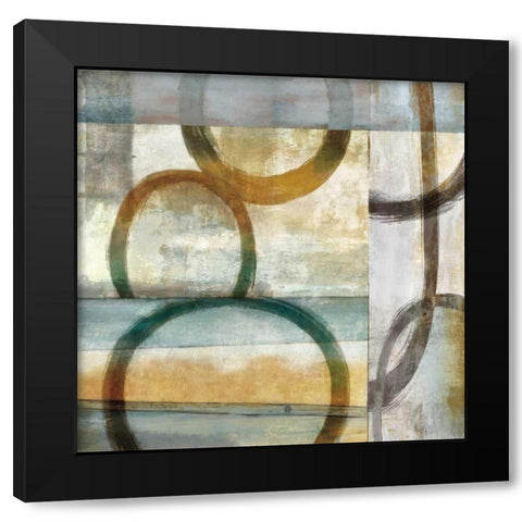 Round and Round I Black Modern Wood Framed Art Print with Double Matting by Nelson, Brent