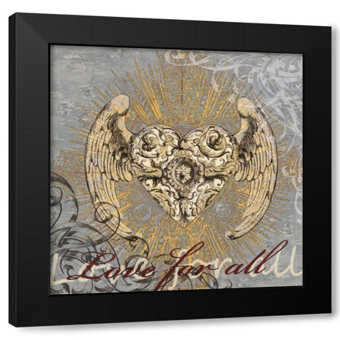 Love for All Black Modern Wood Framed Art Print with Double Matting by Glover, Brandon