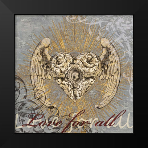 Love for All Black Modern Wood Framed Art Print by Glover, Brandon