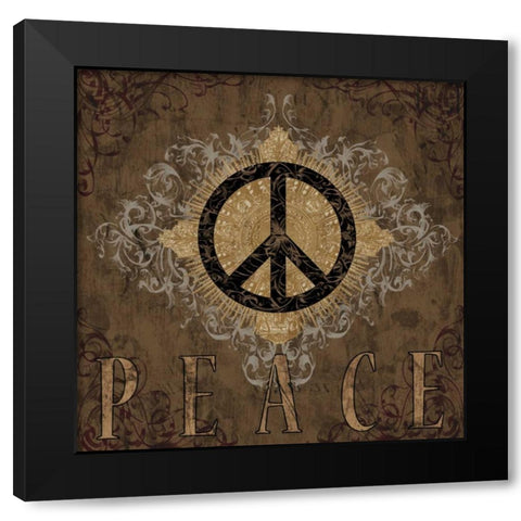 Peace Black Modern Wood Framed Art Print by Glover, Brandon