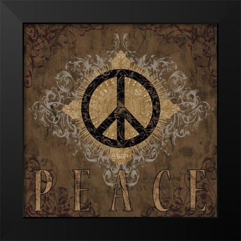 Peace Black Modern Wood Framed Art Print by Glover, Brandon