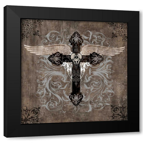 Cross II Black Modern Wood Framed Art Print by Glover, Brandon