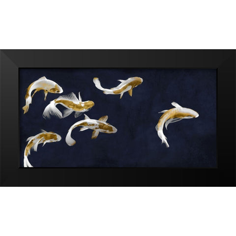 Koi Pond Black Modern Wood Framed Art Print by Blake, Madeline