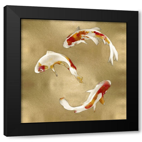 Koi on Gold I Black Modern Wood Framed Art Print by Blake, Madeline