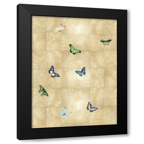 Butterflies on Gold III Black Modern Wood Framed Art Print by Blake, Madeline