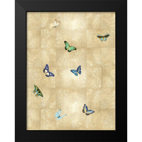 Butterflies on Gold III Black Modern Wood Framed Art Print by Blake, Madeline