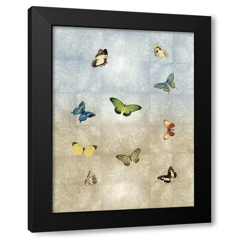 Butterflies Meet Up I Black Modern Wood Framed Art Print by Blake, Madeline