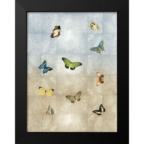 Butterflies Meet Up I Black Modern Wood Framed Art Print by Blake, Madeline