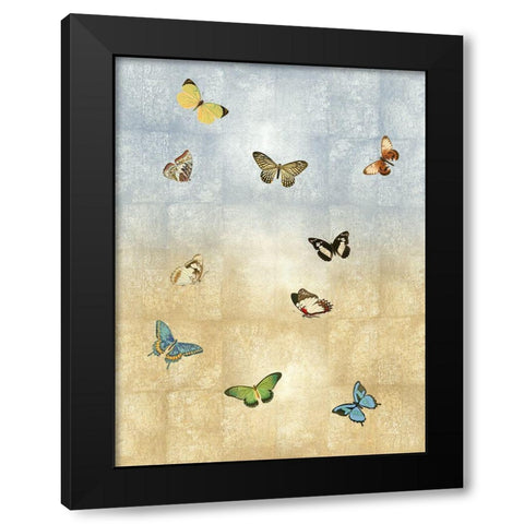 Butterflies Meet Up II Black Modern Wood Framed Art Print by Blake, Madeline