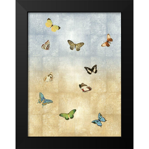 Butterflies Meet Up II Black Modern Wood Framed Art Print by Blake, Madeline