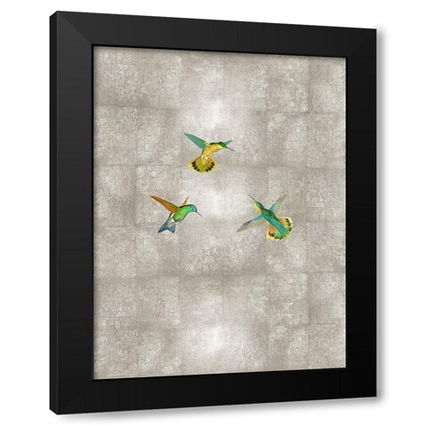 Hummingbirds I Black Modern Wood Framed Art Print with Double Matting by Blake, Madeline