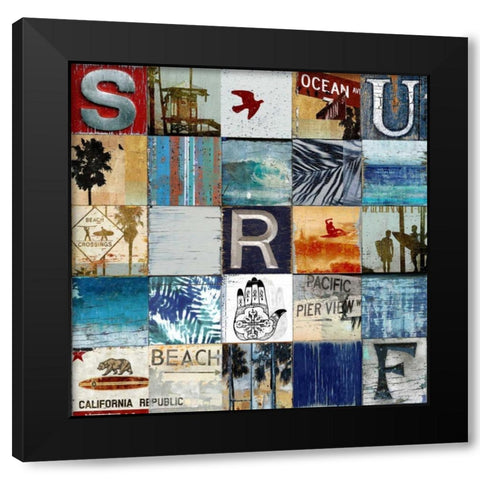 Surf City Black Modern Wood Framed Art Print with Double Matting by Carter, Charlie