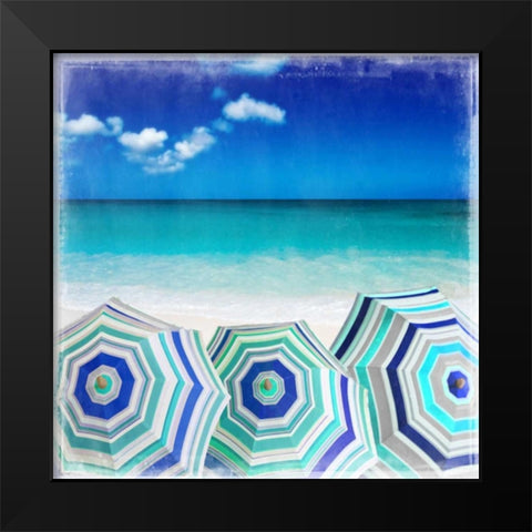 Beach Gathering Black Modern Wood Framed Art Print by Carter, Charlie