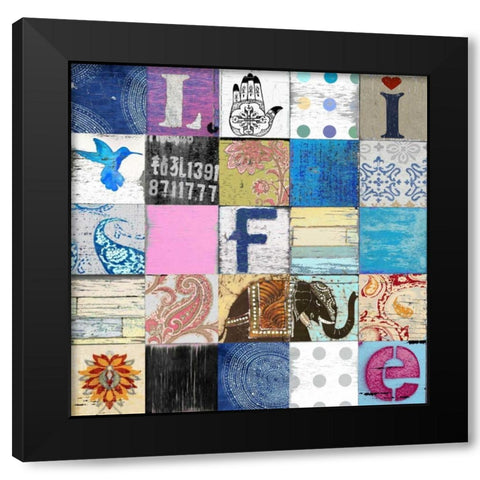 Boho Life Black Modern Wood Framed Art Print by Carter, Charlie