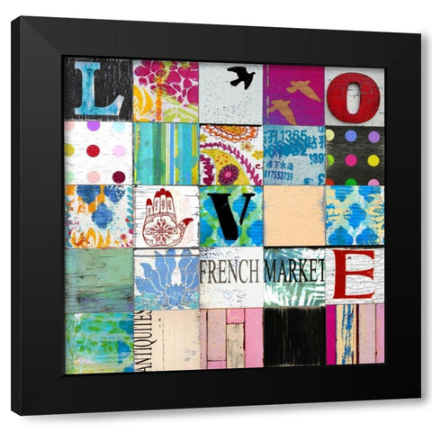 Boho Love Black Modern Wood Framed Art Print by Carter, Charlie