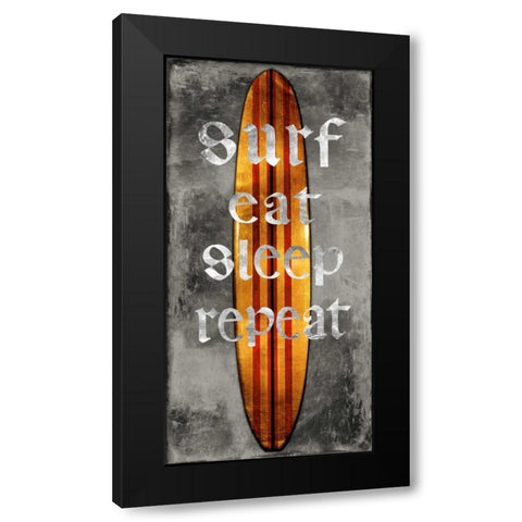 Surf Repeat Black Modern Wood Framed Art Print with Double Matting by Carter, Charlie