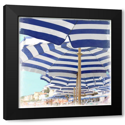 Beach Club Black Modern Wood Framed Art Print by Carter, Charlie
