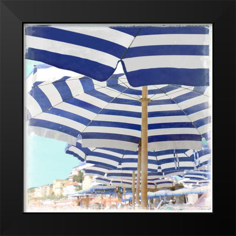 Beach Club Black Modern Wood Framed Art Print by Carter, Charlie