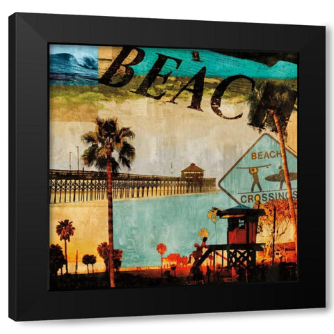 Beach Culture Black Modern Wood Framed Art Print with Double Matting by Carter, Charlie