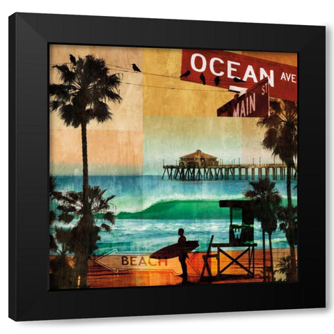 Ocean Avenue Black Modern Wood Framed Art Print by Carter, Charlie