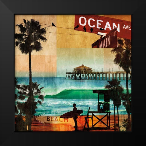 Ocean Avenue Black Modern Wood Framed Art Print by Carter, Charlie