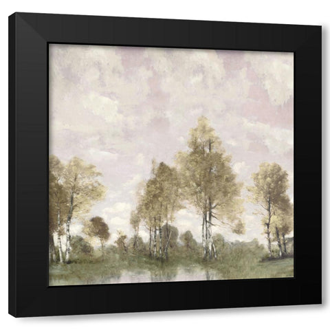 Pink Sky Pond Black Modern Wood Framed Art Print by McKee, Christy