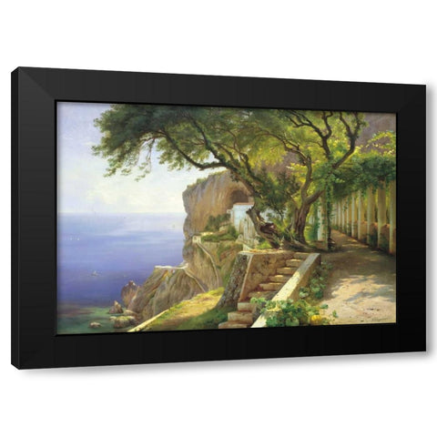 Pergola in Amalfi Black Modern Wood Framed Art Print with Double Matting by Aagaard, Carl Frederic