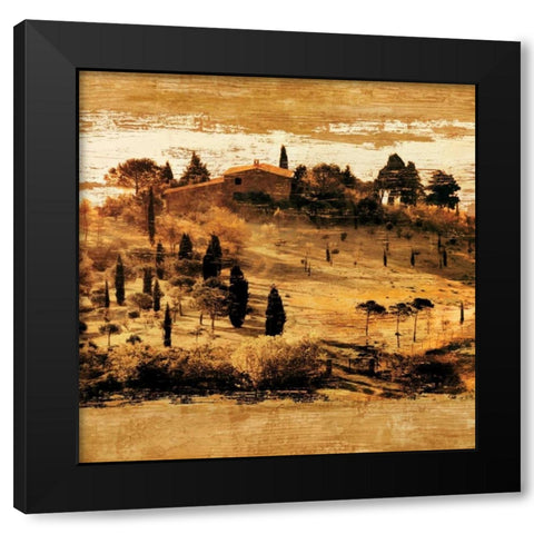 Tuscan Countryside II Black Modern Wood Framed Art Print with Double Matting by Floyd, Colin