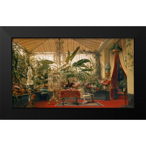 Veranda de la Princesse Mathil Black Modern Wood Framed Art Print by Giraud, Charles