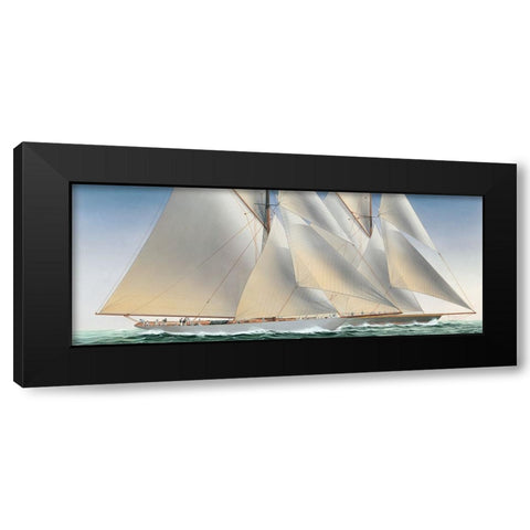 Classic Regatta Black Modern Wood Framed Art Print with Double Matting by Davies, Christopher