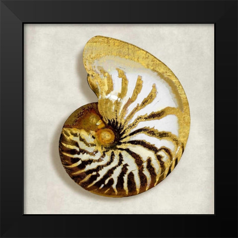 Golden Ocean Gems on Ivory II Black Modern Wood Framed Art Print by Kelly, Caroline