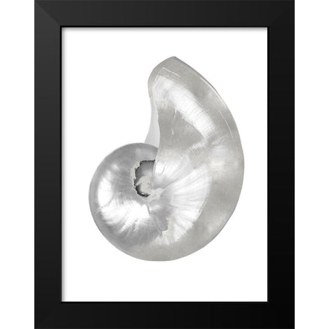 Silver Pearl Shell I Black Modern Wood Framed Art Print by Kelly, Caroline