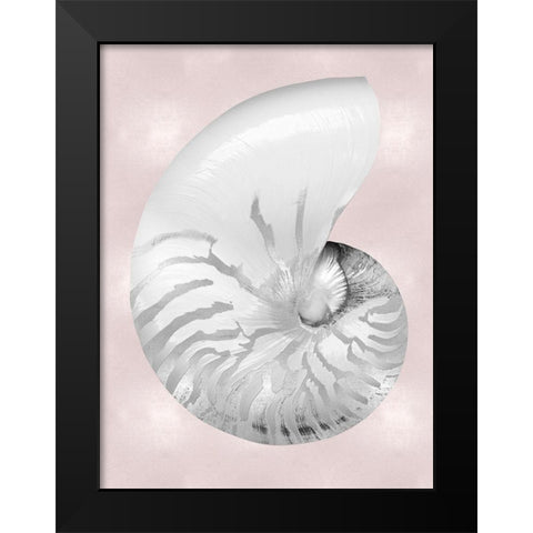 Silver Shell on Pink Blush II Black Modern Wood Framed Art Print by Kelly, Caroline