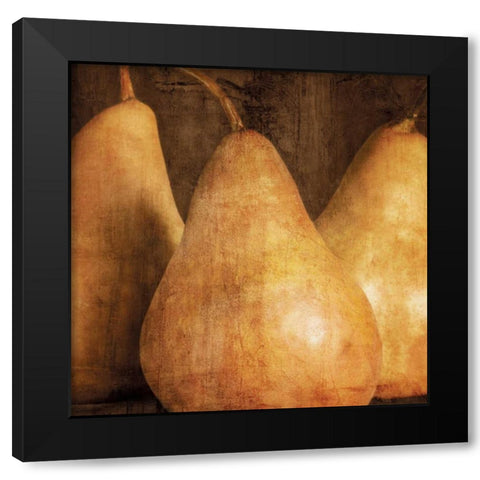 Pears Black Modern Wood Framed Art Print by Kelly, Caroline