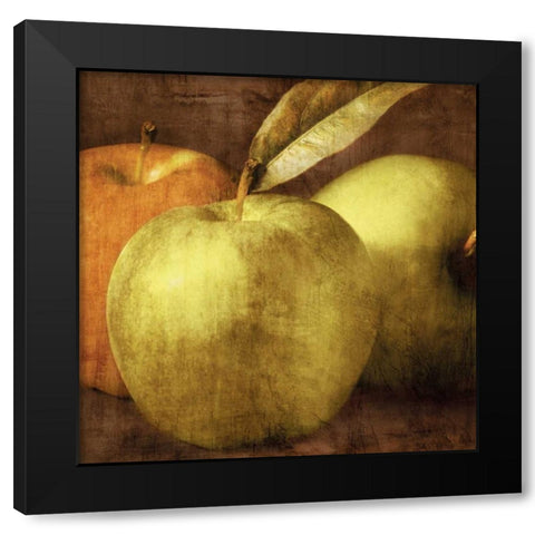 Apples Black Modern Wood Framed Art Print by Kelly, Caroline