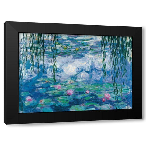 Nympheas Black Modern Wood Framed Art Print by Monet, Claude