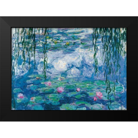Nympheas Black Modern Wood Framed Art Print by Monet, Claude