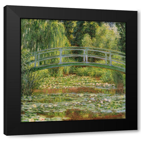Le pont Japonais Giverny Black Modern Wood Framed Art Print by Monet, Claude