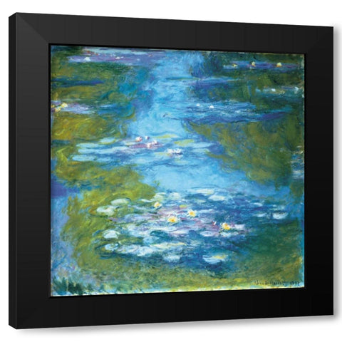 Nympheas Black Modern Wood Framed Art Print by Monet, Claude