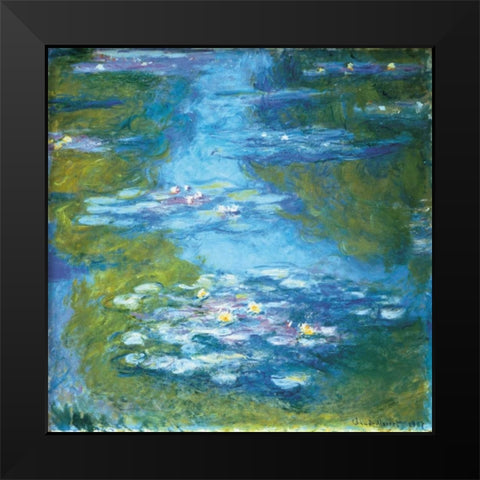 Nympheas Black Modern Wood Framed Art Print by Monet, Claude
